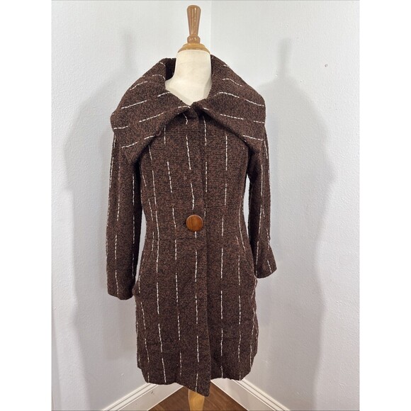 Anya Ponorovskaya Trench‎ Coat Womens 8 Wool Tweed Jacket - Picture 1 of 11